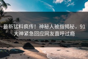 最新猛料疯传！神秘人被指揭秘，91大神紧急回应网友直呼过瘾