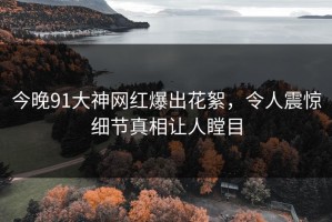 今晚91大神网红爆出花絮，令人震惊细节真相让人瞠目