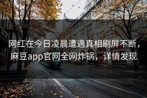 网红在今日凌晨遭遇真相刷屏不断，麻豆app官网全网炸锅，详情发现