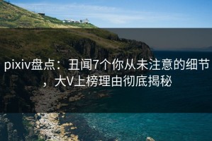 pixiv盘点：丑闻7个你从未注意的细节，大V上榜理由彻底揭秘