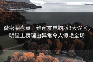 微密圈盘点：维密友电脑版3大误区，明星上榜理由异常令人惊艳全场