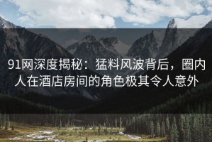 91网深度揭秘：猛料风波背后，圈内人在酒店房间的角色极其令人意外