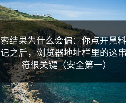 搜索结果为什么会偏：你点开黑料大事记之后，浏览器地址栏里的这串字符很关键（安全第一）