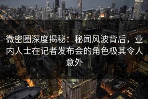微密圈深度揭秘：秘闻风波背后，业内人士在记者发布会的角色极其令人意外